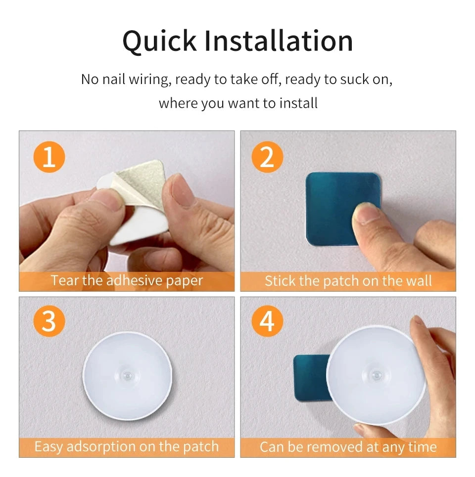 Lampe intelligente avec détecteur de mouvement, Rechargeable par Usb, lumière blanche chaude pour cuisine, escaliers, couloir, placard, chambre à coucher