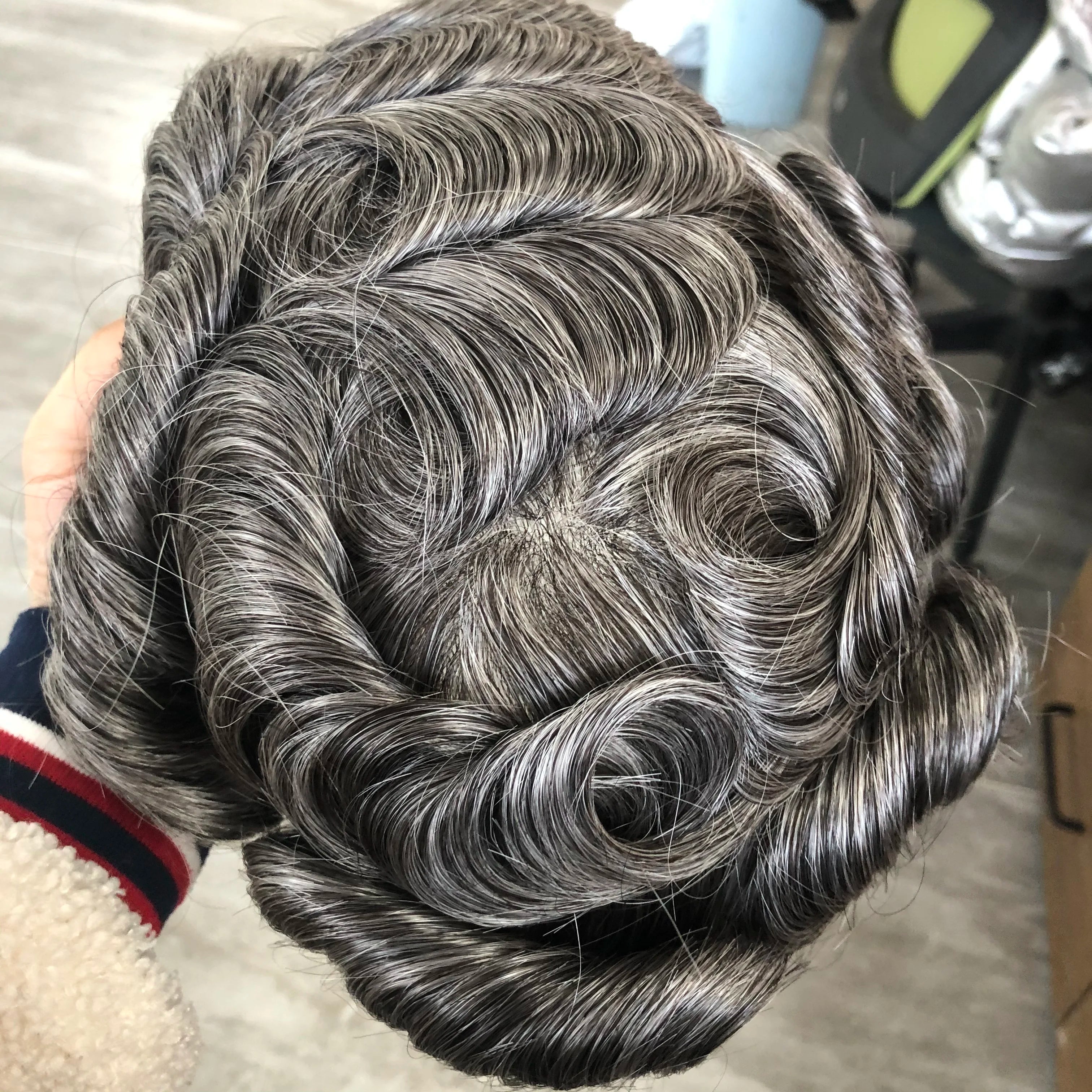 1B40 1B65 gris cheveux humains hommes toupet indécutable 0.1mm Pu Base homme perruques remplacement naturel délié cheveux prothèse capillaire