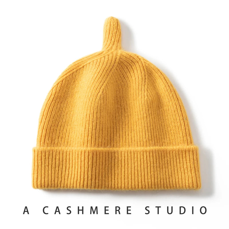 Garder au chaud chapeau d'hiver pour enfants unisexe tricot casquette enfants 100% cachemire Skullies chapeaux pour garçons Bonnet filles casquettes accessoires