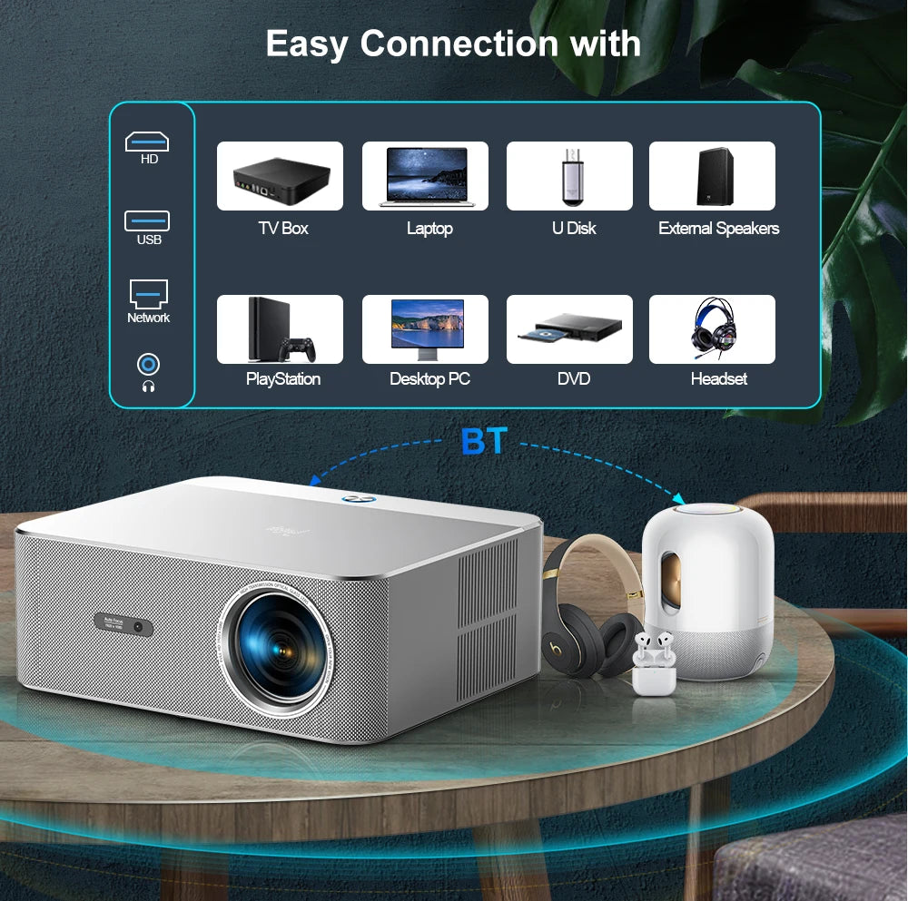 PROGAGA Full HD 1080P projecteur 4k PG610W Android WiFi mise au point automatique PG610 projecteur Portable PK DLP Home cinéma faisceau de film extérieur vidéo projecteur videoprojecteur 4k home cinéma