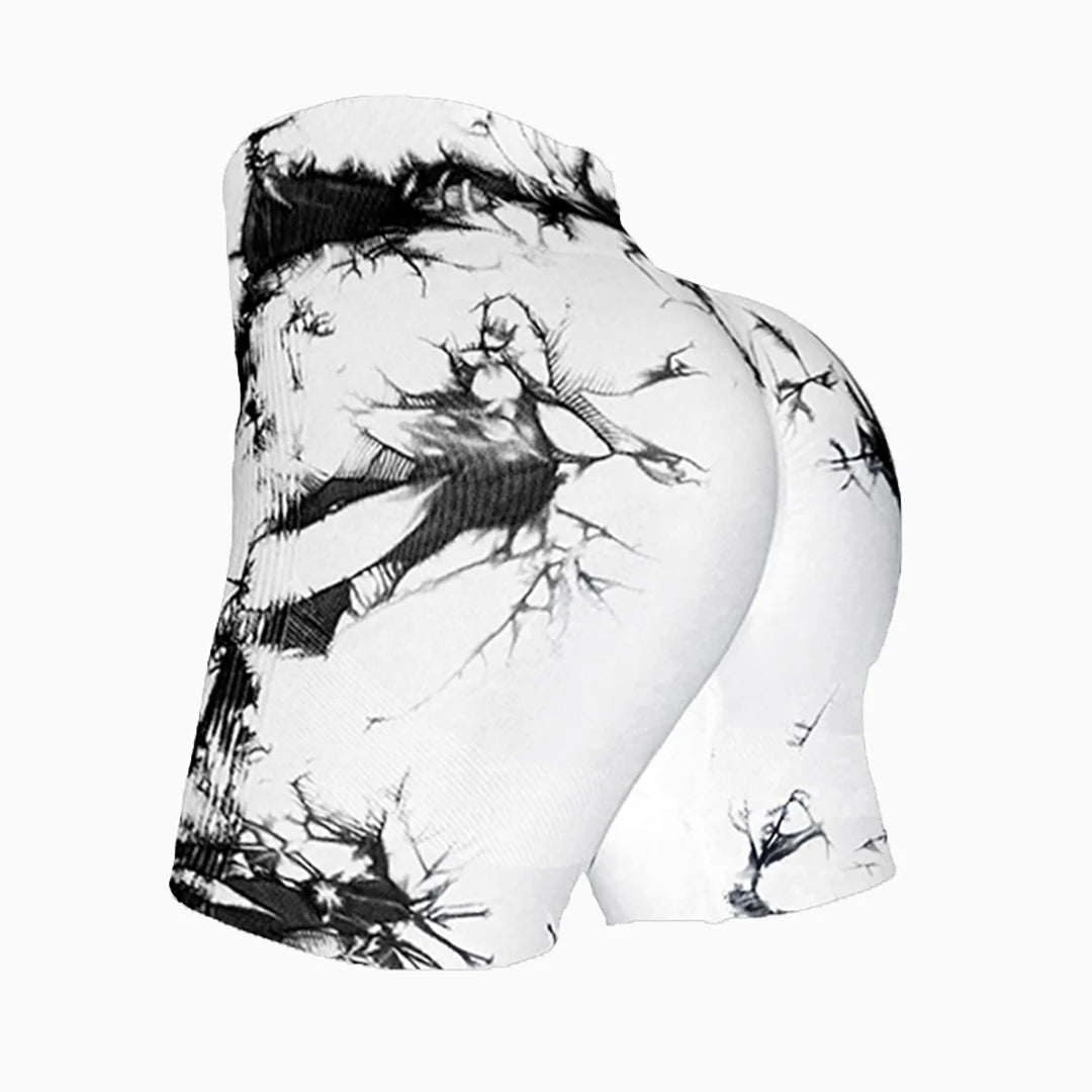 Pantalon de Fitness sans couture teint par nouage pour femmes, taille haute et levage, short serré de sport, course à pied, Sexy, pêche, Fitness, Yoga