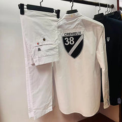 Cremieux quatre saisons survêtement Chemise pour Homme hommes chemise réglage deux pièces pantalons complets mode décontracté 100% coton Del France
