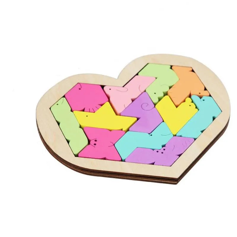 Planche en bois Puzzle enfants éducatif mathématiques Tangram Puzzles jeu jouets pour adultes enfants