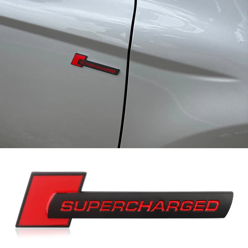 Autocollant de Badge d'emblème suralimenté en métal 3d, autocollant de voiture pour Q7 S Line A6 C6 A8 D4 S4 B8 S6 C5 V6, accessoires de Logo suralimentés