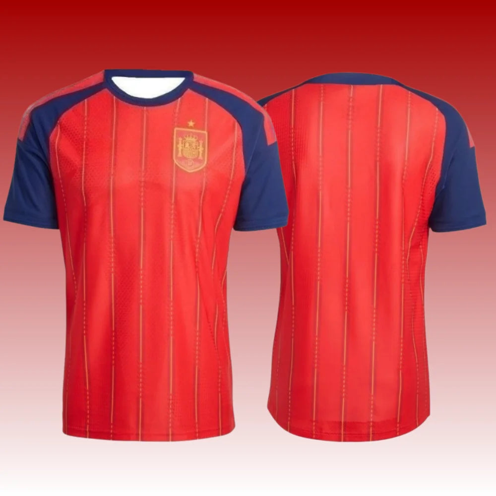 T-shirt de football espagnol été 2026 - Sport décontracté pour hommes et femmes, toutes tailles pour enfants, T-shirt d'entraînement sportif décontracté