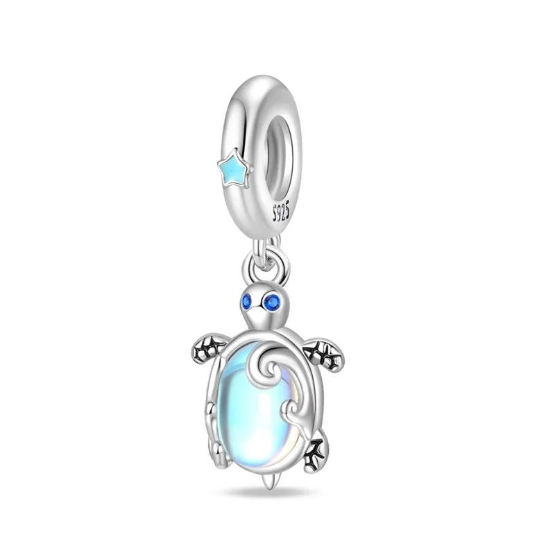 Pendentif de Collection d'écologie marine en argent Sterling 925, mignon, méduse, hippocampe, baleine et tortue, bijoux fins, cadeau de fête sur la plage
