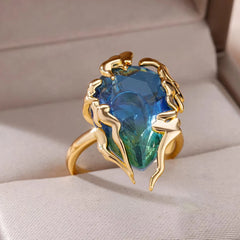 Bagues pour femmes goutte d'eau réglable anneau Femme nouvelle fête de mariage mode bijoux cadeau Femme