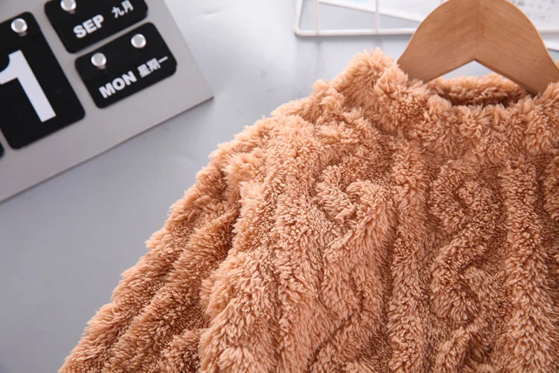 Pyjama chaud en forme de sourire pour garçon et fille, vêtement de nuit pour enfant de 1 à 4 ans, couleur unie, automne et hiver