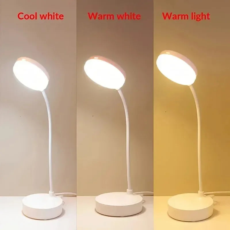 LED Table Lamp, 3 Levels, Dimmable, Wireless, Touch-Sensitive LED Desk Lamp, Night Light, USB Rechargeable Touch Lamp for Bedroom, Study, Office