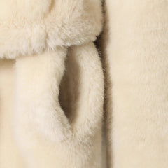 Veste élégante en fausse fourrure ceinturée hiver nouveauté vêtements d'extérieur pour femmes Style de trajet tissu mixte à manches longues sens de haute qualité...