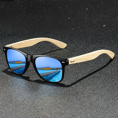 16 pièces mode bambou bois Vintage carré lunettes de soleil en bois hommes femmes marque de luxe concepteur lunettes de soleil conduite pêche UV400