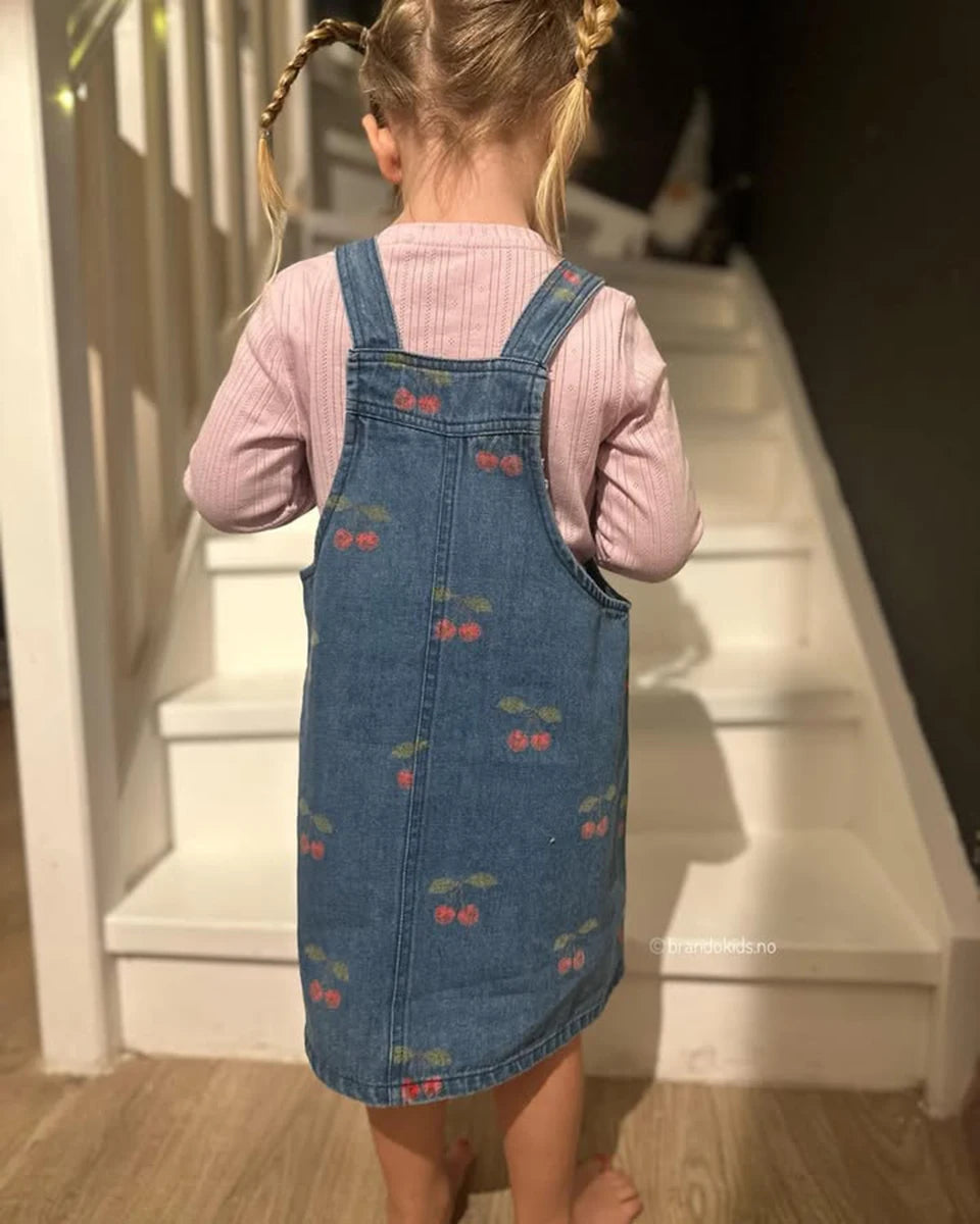 Robe imprimée mignonne pour filles, ensemble de vêtements pour tout-petits, veste à bretelles en jean, robes à enfiler en denim pour enfants, pantalons en jean combiné, marque KS, 2024