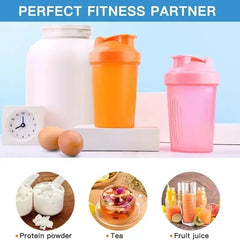 Bouteille Shaker de sport de 400 ml – Tasse à boire extérieure portable avec boule de mélange en acier inoxydable et marquages de mesure