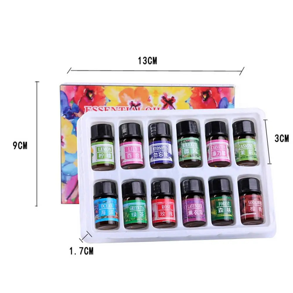 Ensemble d'huiles essentielles pures de 3ml, purificateur d'air biologique, huiles essentielles, parfum d'aromathérapie, ensemble d'huiles essentielles pour diffuseur, 12 pièces/boîte