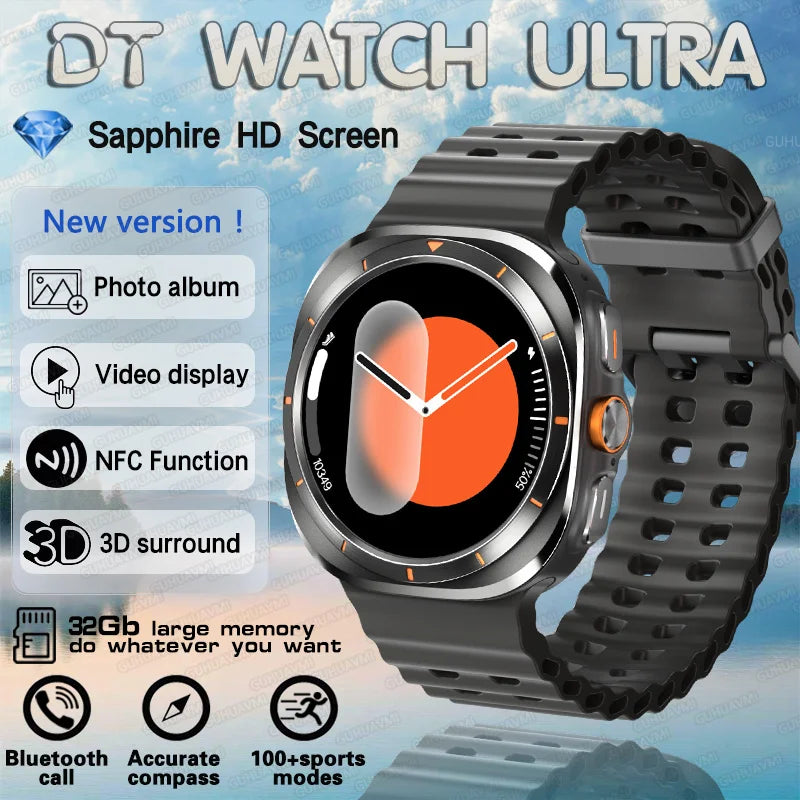 2025 nouvelle montre DT 7 montre Ultra intelligente hommes 32GB mémoire vidéo GPS NFC 47mm AMOLED Fitness sport Tracker santé montres intelligentes femmes
