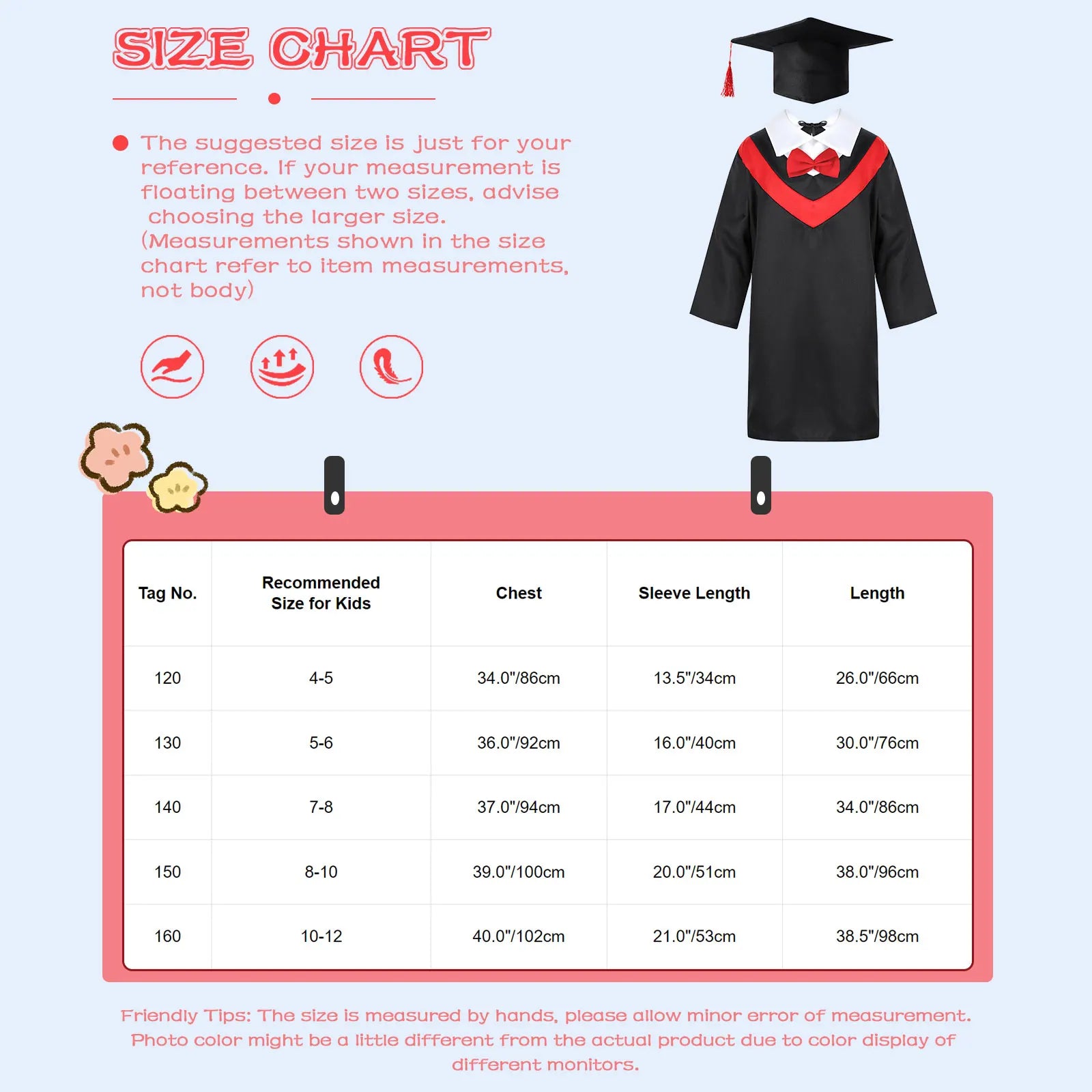 Robe de remise de diplôme pour enfants de la maternelle, avec capuchon à pompon, uniforme de diplômé de l'école primaire préscolaire, Costume de fête Cosplay de photographie