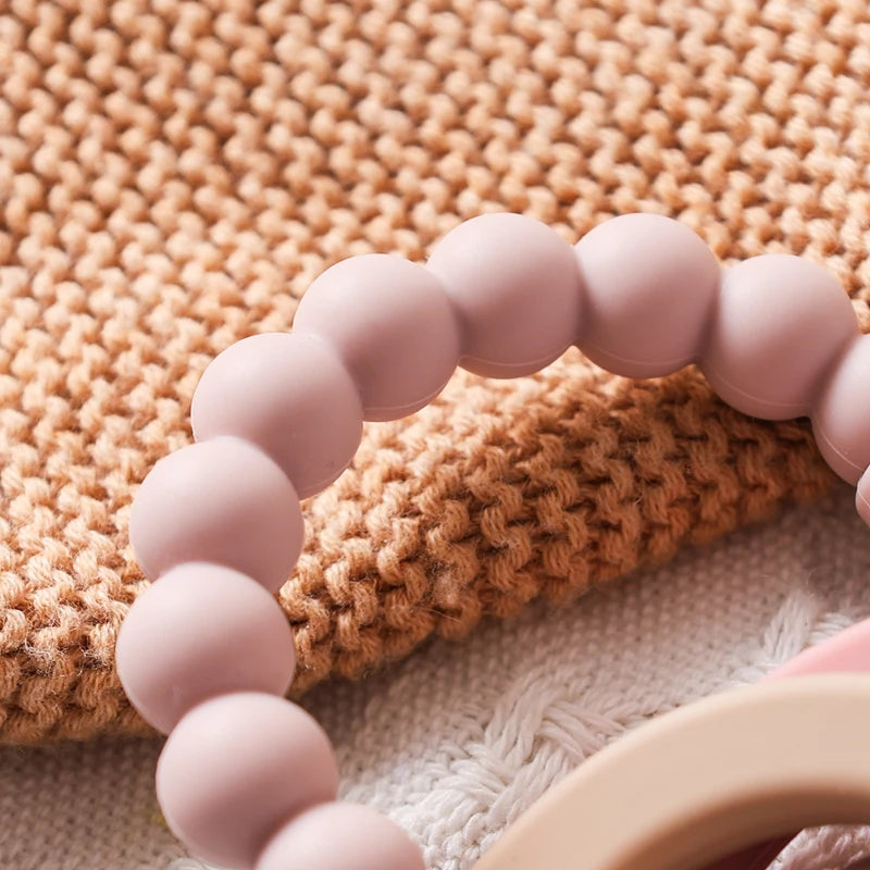 Anneau de dentition en Silicone pour bébé, 1 pièce, sans BPA, Bracelet en Silicone, feuille, jouets de dentition, anneau en bois, dent d'allaitement, jouets cadeaux pour nouveau-né