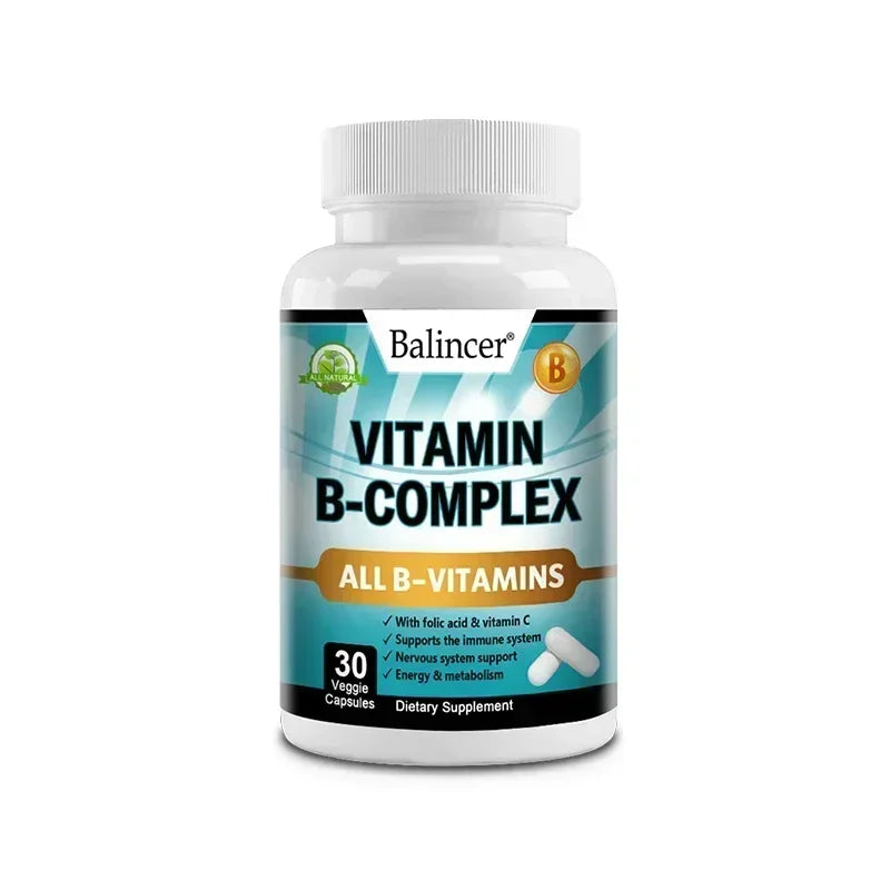 Complément complexe de vitamine B, contenant d'acide folique et de la vitamine C, soutient l'énergie, la santé immunitaire, le supplément antioxydant