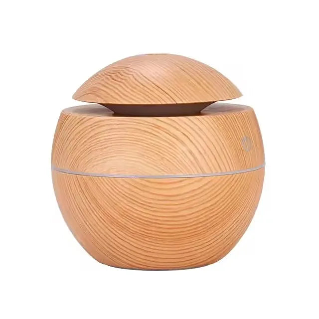 Humidificateur d'air ultrasonique USB, diffuseur d'arôme, Grain de bois, veilleuse LED, diffuseur d'huile essentielle électrique, aromathérapie pour la maison, 130ML