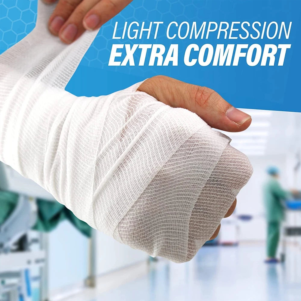 Rouleaux de bandage en gaze, bandages élastiques jetables, en coton respirant, pour soins des plaies, Kits de survie pour soins infirmiers, 1/3/5/6 rouleaux