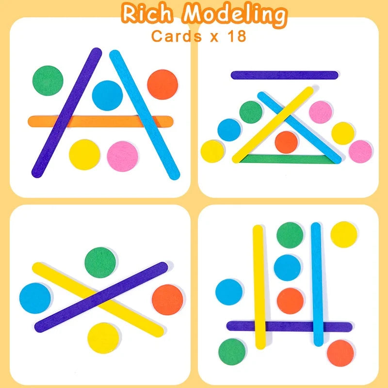 Puzzle bâton arc-en-ciel pour enfants, jouets Montessori, couleur sensorielle, pensée logique, jeux assortis, jouets éducatifs précoces en bois