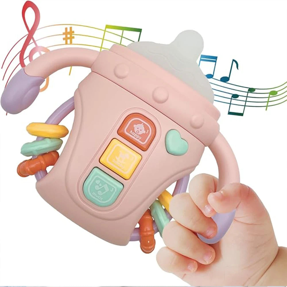Hochet pour bébé, jouet d'apprentissage sensoriel Musical avec musique et lumières, sucette de dentition pour tout-petits, garçons et filles, cadeaux 0-24M