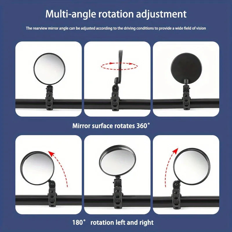 Side mirror for motorcycles, for safety view, turning left and right, Mini adjustable rearview mirror for cars