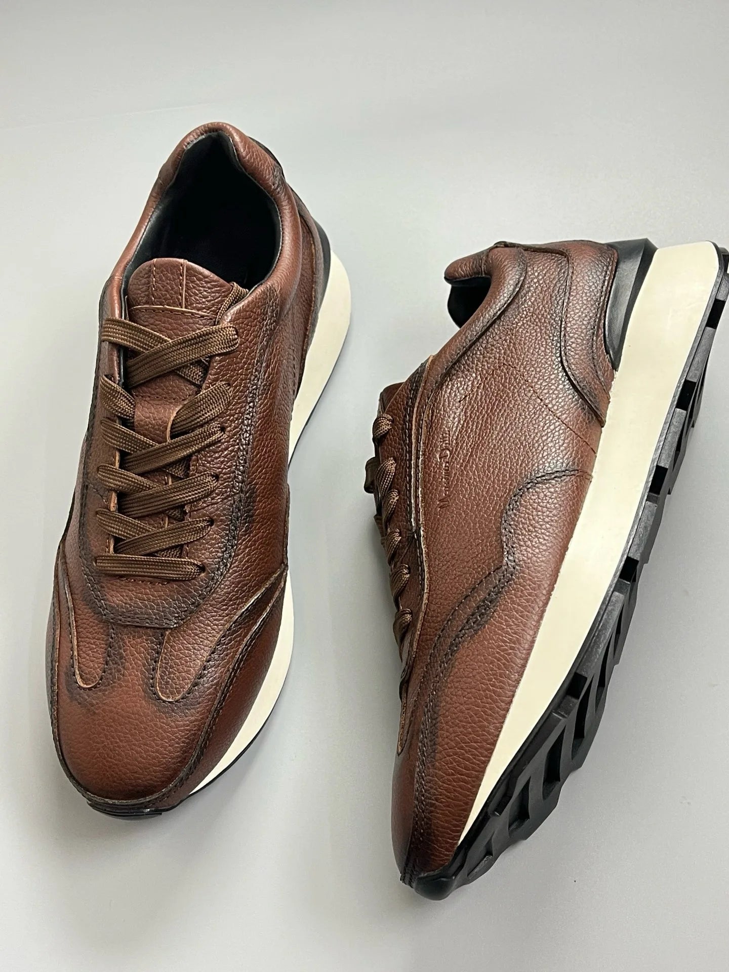 Baskets rétro en cuir véritable pour hommes, à lacets, chaussures de sport à l'offre elles optiques, confortables, polyvalentes, bonnes chaussures décontractées CommPiedmont, mode