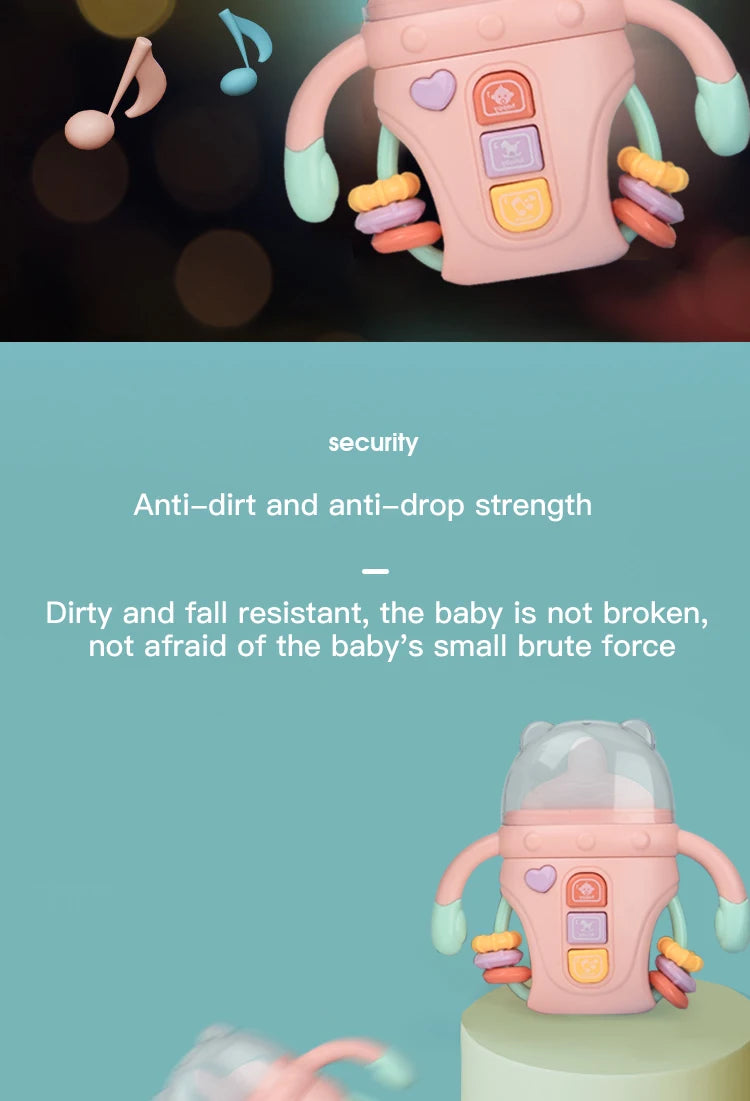 Hochet pour bébé, jouet d'apprentissage sensoriel Musical avec musique et lumières, sucette de dentition pour tout-petits, garçons et filles, cadeaux 0-24M