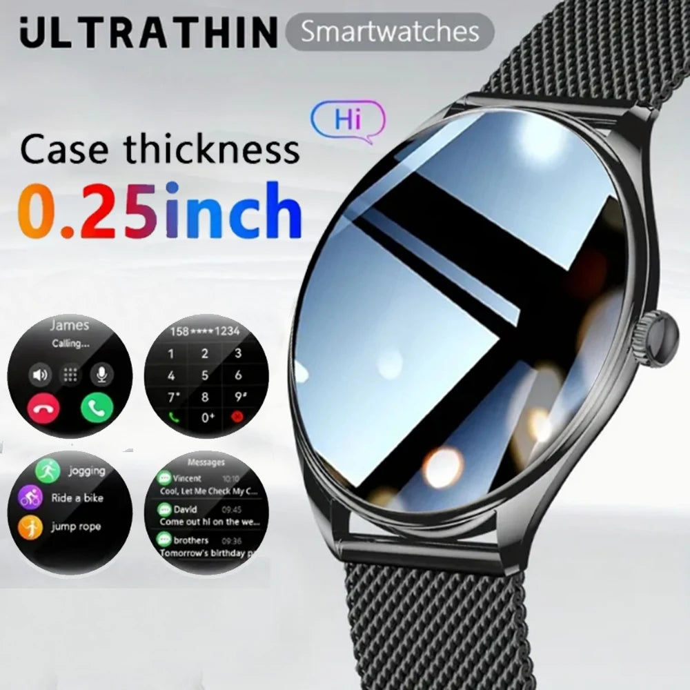 Montre connectée Utral mince pour femmes, écran AMOLED HD de 1.43 pouces, appel Bluetooth, traceur multi-sport, lecteur de musique, chargement USB, nouveauté 2025