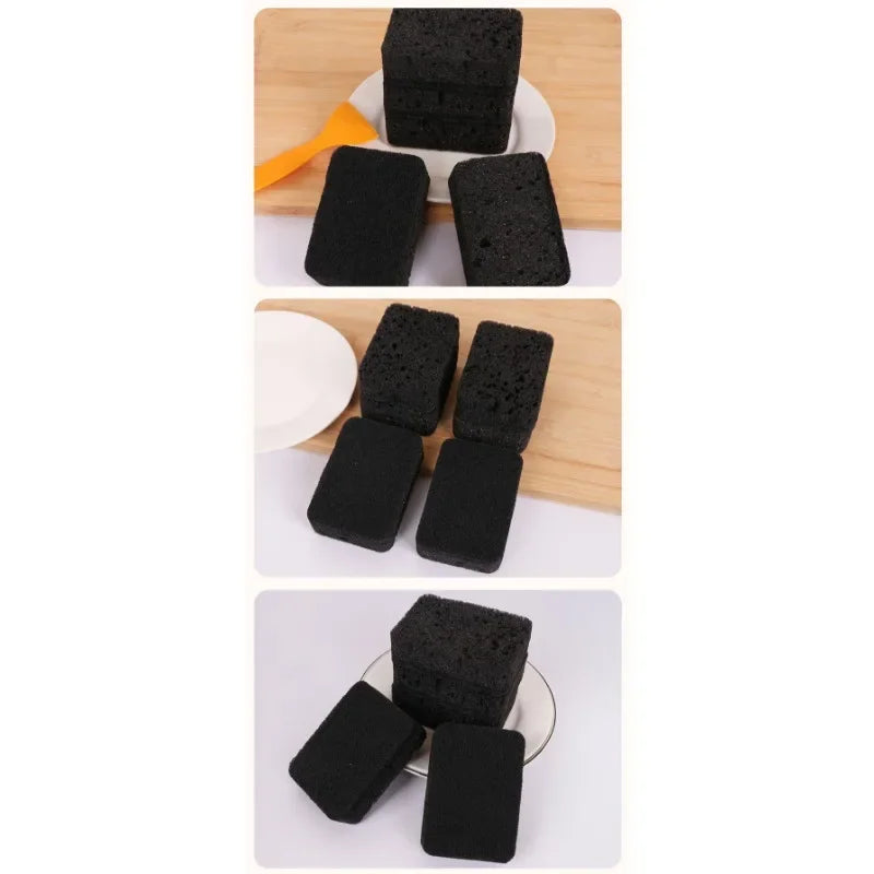 Éponge d'algues noires pour le nettoyage de la cuisine, vaisselle Non grasse, nettoyage de la vaisselle, Pots durables pour brossage de la vaisselle, ménage
