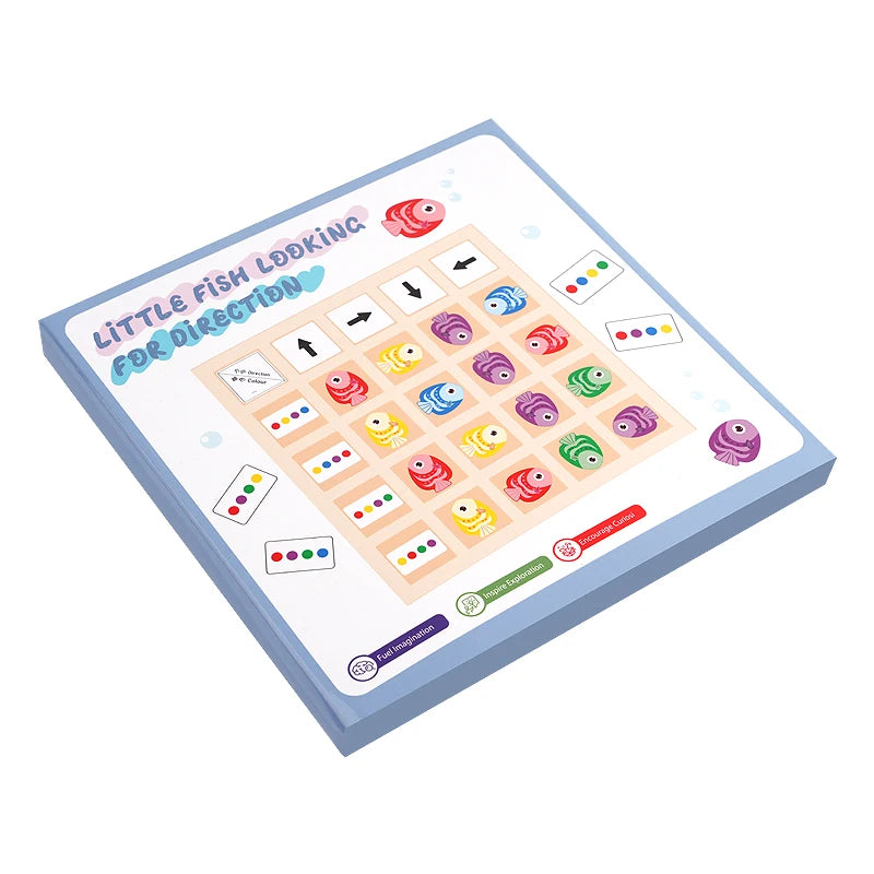 Jouets Montessori en bois pour enfants, entraînement à la pensée logique, Direction, Cognition des couleurs, jeu de société de combat éducatif