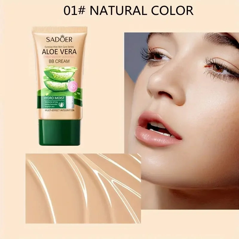 Aloe Vera BB crème-hydratant et dissimulant au collagène fond de teint à couverture complète, correcteur longue durée et léger