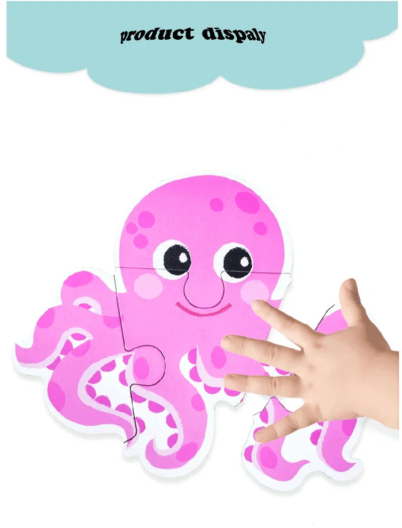 Puzzle en bois pour bébé jouets Montessori dos boîte en fer pour enfants de 2 3 et 4 ans