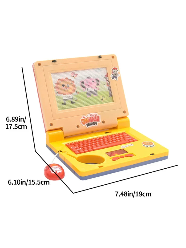 Machine d'apprentissage de Puzzle pour tout-petits, faux ordinateur portable de dessin animé avec musique légère, souris, Simulation d'ordinateur, jouets éclairants, cadeaux pour enfants