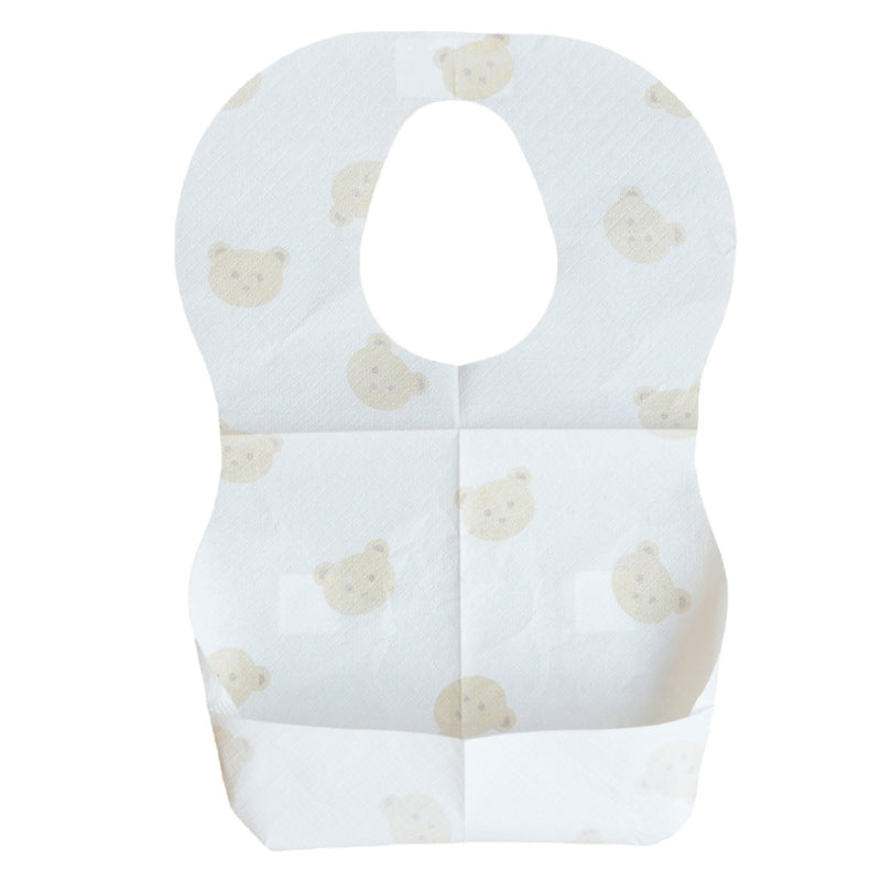 Paquet de 50 bavoirs jetables pour bébés âgés de 6 mois à 2 ans, bavoir d'alimentation ours de dessin animé pour garçon et fille, serviette de bave Non tissée