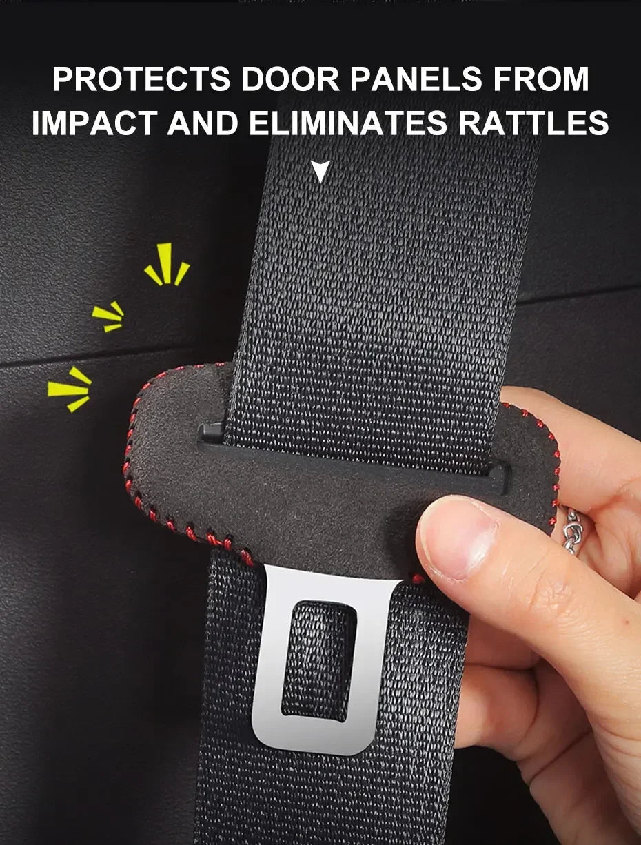 Boucle de ceinture de sécurité de voiture, Clip de protection, couverture intérieure avant et arrière, ceinture de sécurité automobile, Bulckle, Clips en cuir, accessoire