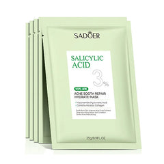 5 pièces SADOER acide salicylique masque Facial hydratant nourrissant raffermissant hydratant masques pour le visage masque en feuille soins de la peau