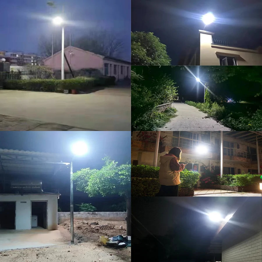 10000W Ultra Powerful Outdoor Solar Lights, 320° Wide Beam Angle, Adjustable Brightness Streetlights