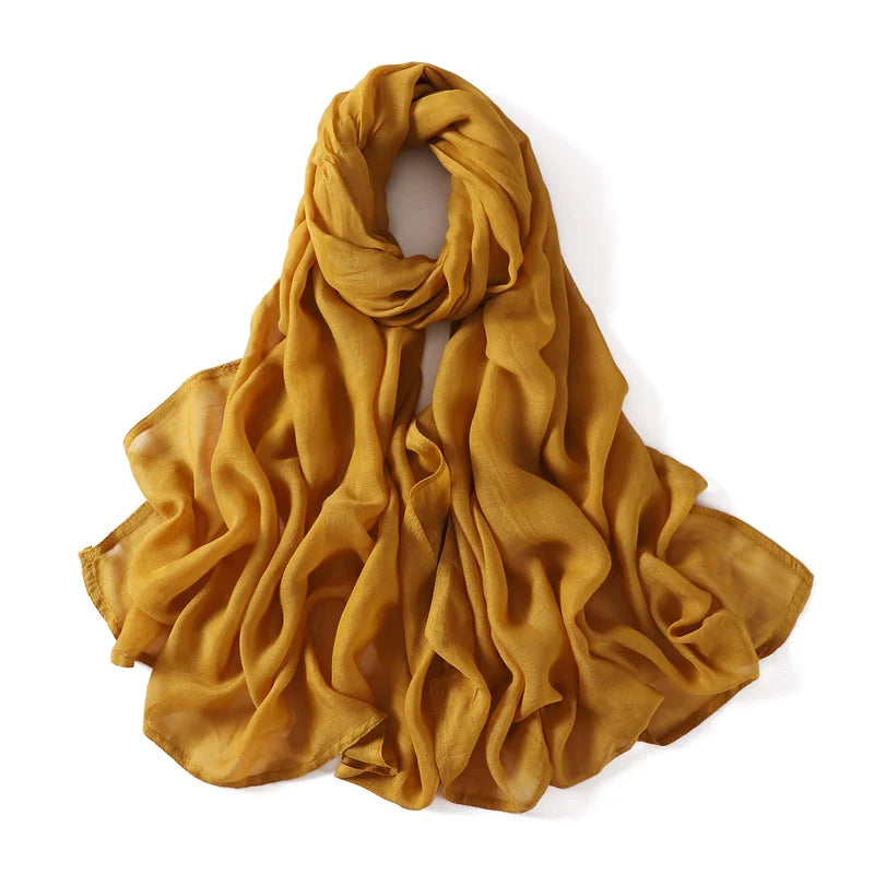Ramadan Solid Color Plus Size Cotton Rayon Hijab Scarf Women's Muslim Headscarf Wraps Shawls Muslim Women's Headband Islamic Turban