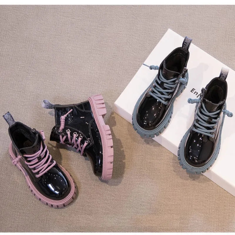 Bottes de neige imperméables pour enfants, style britannique, bottes de rinçage pour enfants, bottes chaudes pour garçons et filles, mode automne et hiver, 3 à 15 ans