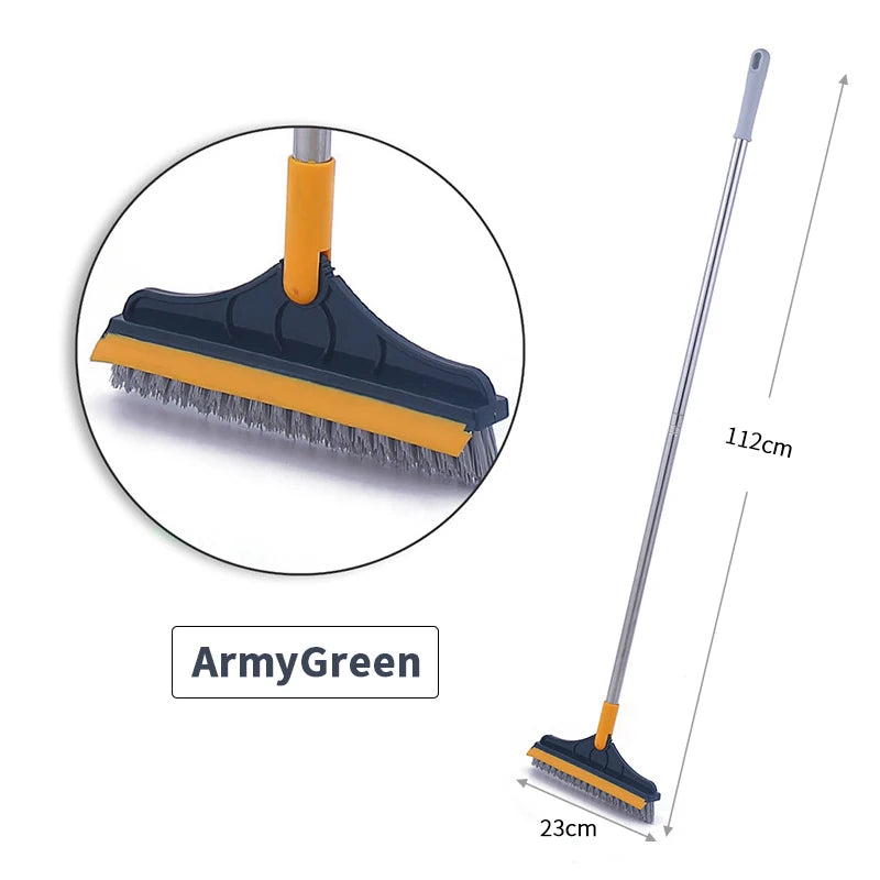 Brosse de nettoyage de sol 2 en 1, brosse de nettoyage à Long manche, essuie-glace amovible, balai magique, raclette, carrelage, outils de nettoyage de cuisine
