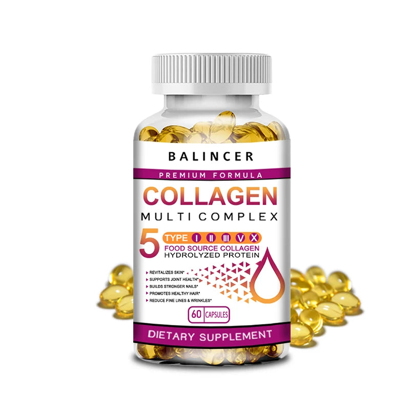 Peptide de collagène multi-cheveux, peau et ongles, supplément de santé digestif et articulaire, collagène hydrolysé, 120 gélules
