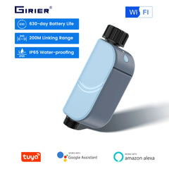 GIRIER Tuya Smart Water Timer WiFi Programmable Irrigation Controller for Hose Irrigation, No Hub Required, Works with Alexa