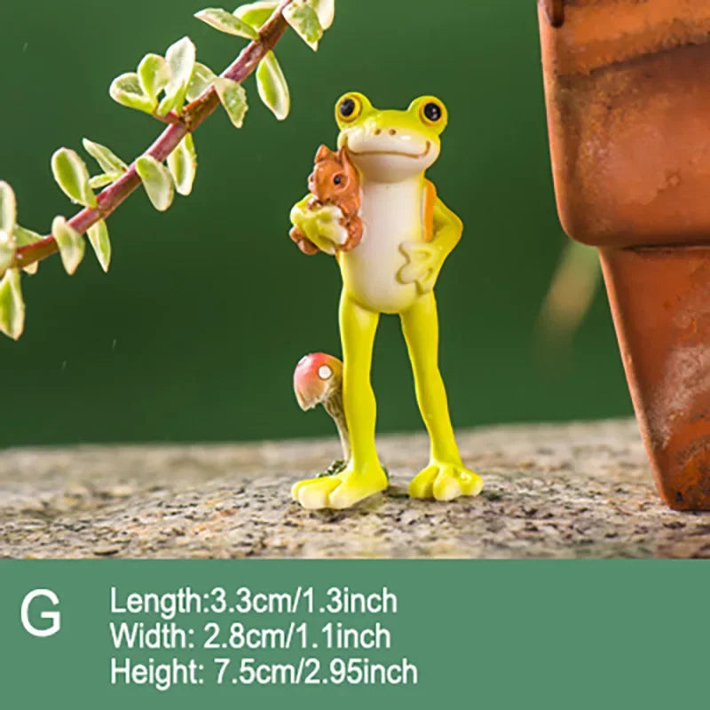Simulation de fée de grenouille animale, Mini ornement en résine, décoration de jardin, Figurines miniatures, Micro paysage, Terrarium, cadeau artisanal