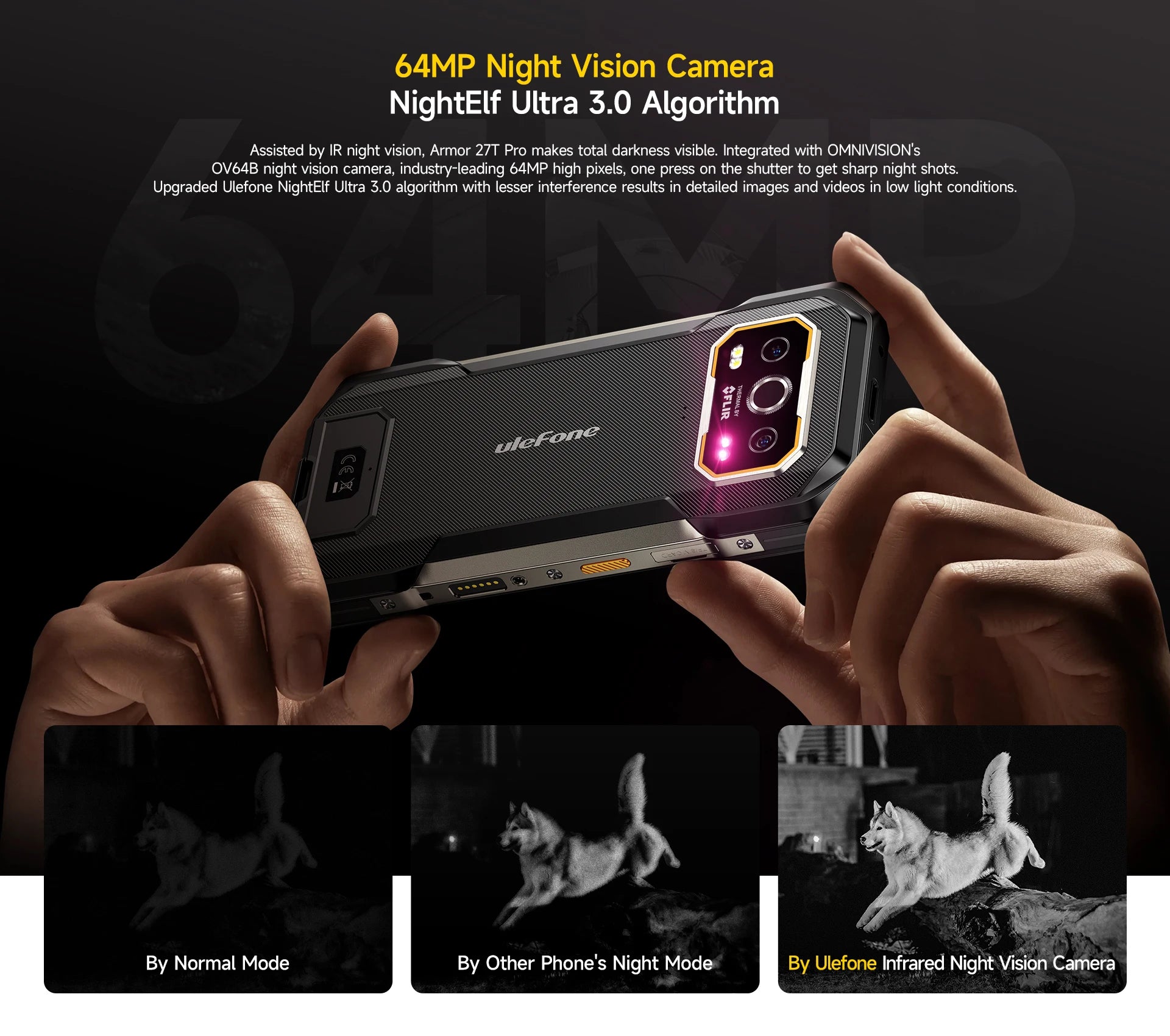 Ulefone Armor 27T Pro 5G THERMAL BY FLIR ®   Téléphone robuste Android 14 10600mAh Smartphone 64MP 6,78" 24GB + 256GB Téléphone portable NFC