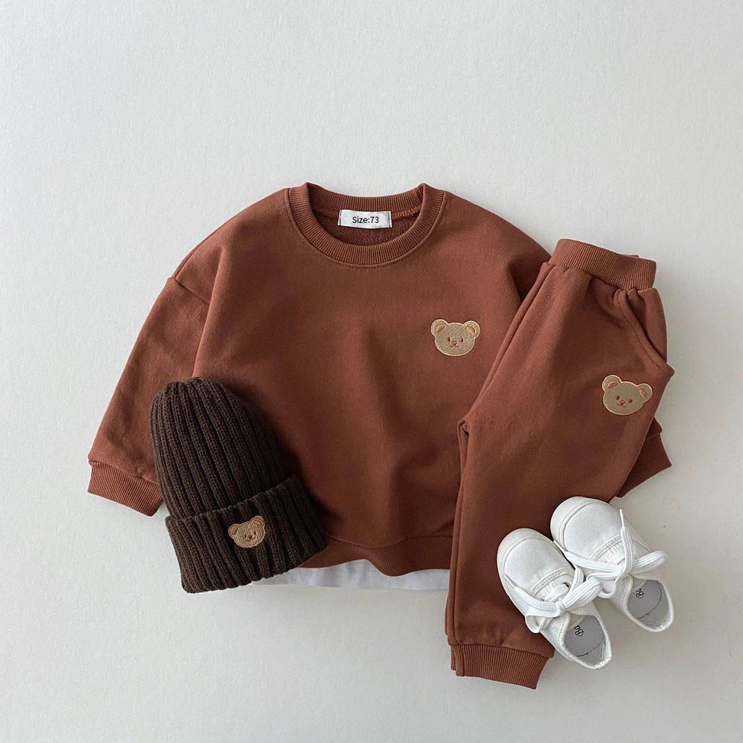 Mode enfant en bas âge bébé garçons fille automne vêtements ensembles bébé fille vêtements ensemble enfants sport ours sweat pantalon 2 pièces costumes tenues
