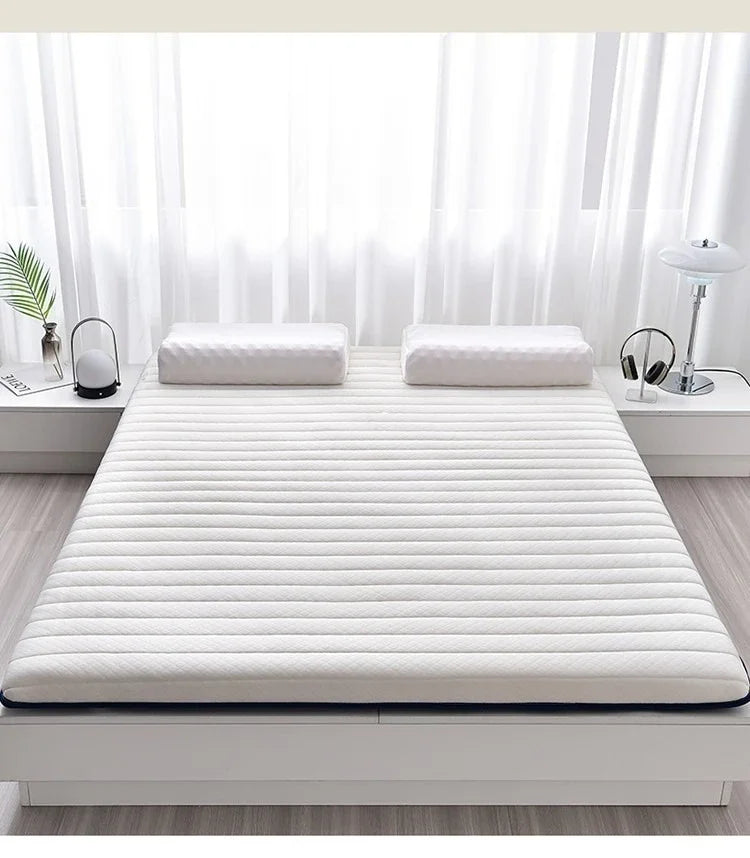 Coussin de matelas en latex, literie épaisse pour usage domestique, semelle pour usage simple ou double, coussin de matelas pliable en coton à mémoire de forme