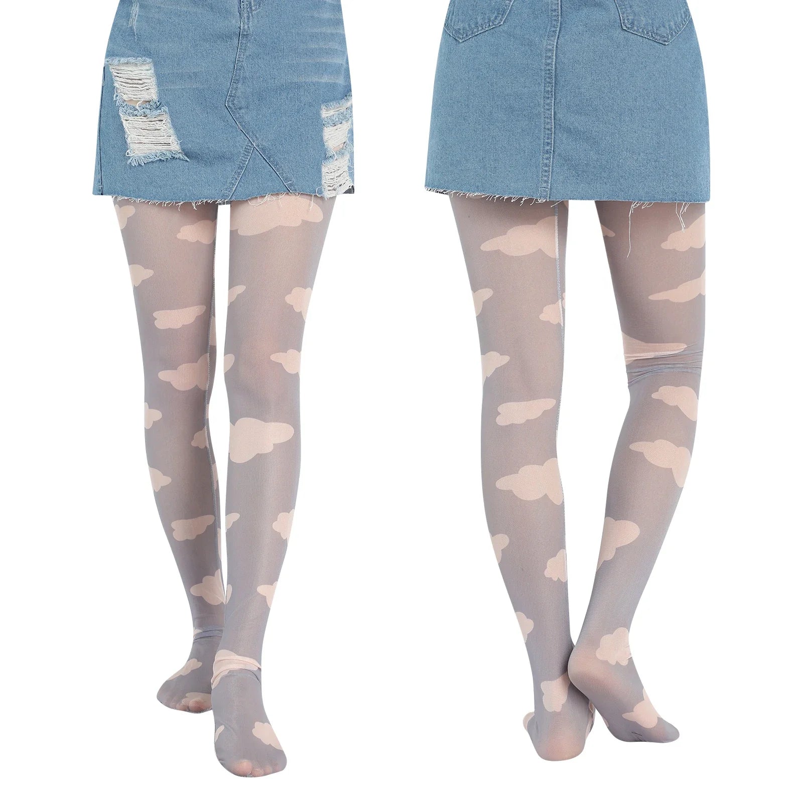 Collants Longs pour Femme et Fille, avec Impression Créative Cœur/Floral/Nuage/Plaid, Leggings Moulants artificiel astiques, Collection Été Automne