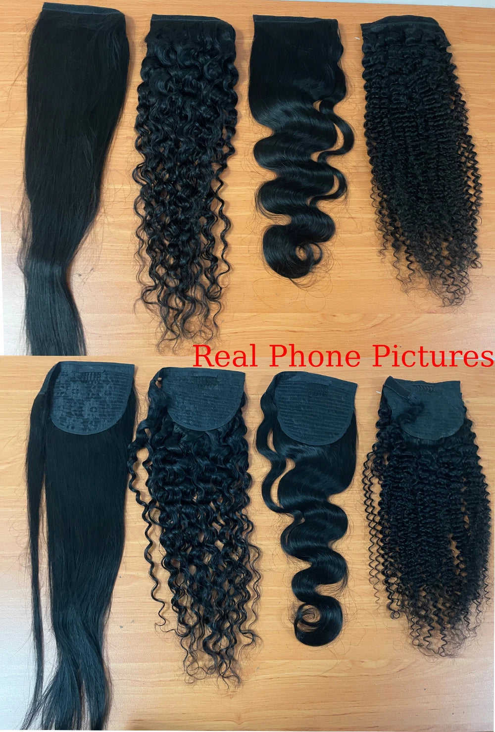100G queue de cheval Extensions de cheveux humains enveloppe droite autour de la prêle 100% Remy cheveux humains 10 "-32" Extension de queue de cheval pour les femmes